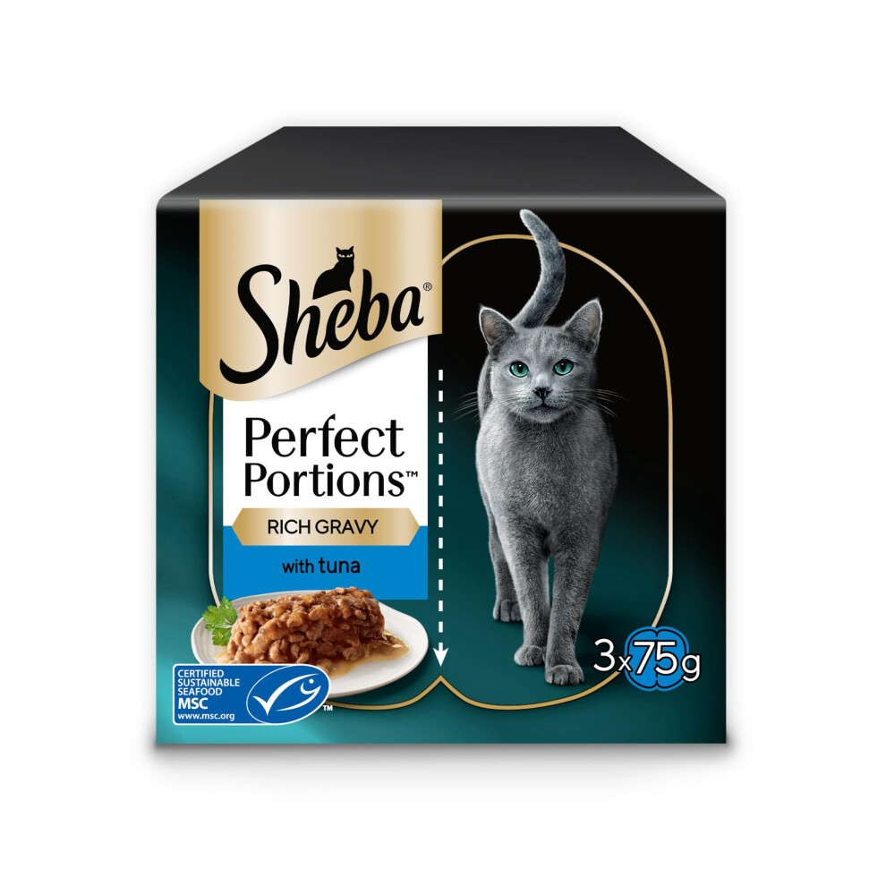 Sheba Portions With Tuna Chunks In Gravy 8 X 3X(2X37.5g)