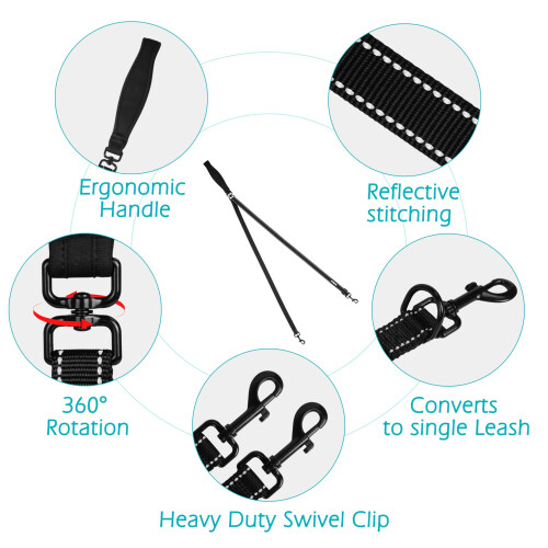 PetBonus Two Point Control Dog Lead, Works with No Pull Harnesses, No Tangle Tra 2