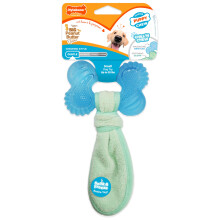 Nylabone Puppy Teething Chew Toy Freezer Bone with Soothing Cloth, Peanut Butter