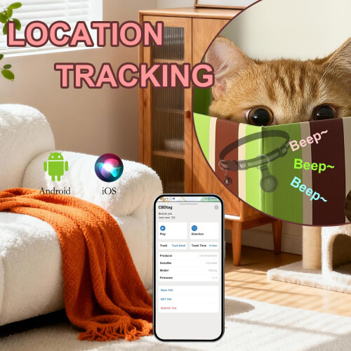 Cat GPS Tracker No Subscription Required Cat Collar Tracker Supports Android & i 2