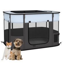 PawHut Dog Pen, Pet Playpen, Portable Foldable Dog Cat Playpen Soft Pet Cage wit
