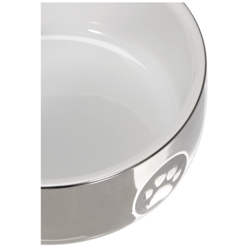 Trixie Trixie Ceramic Cat Bowl, 11 cm (Pack of 1), Silver/white 2
