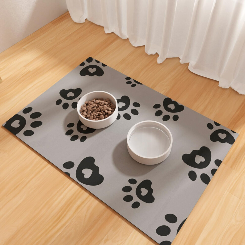 Bleswin Pet Feeding Mats 43X70cm- Absorbent Pet Food Mat, Large Dog Food Mat, Rubber Mat For Cat Bowls, Feeding Mats For Dogs Large, Dog Water Matt
