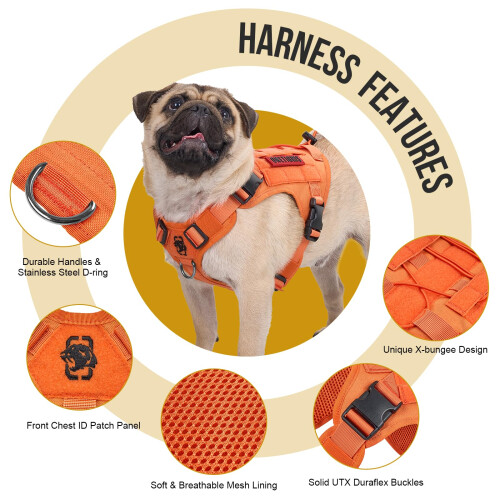 OneTigris Tactical Meduim Dog Harness, No Pull Dog Harness with Handle 2