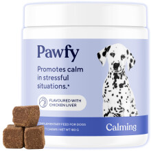 Pawfy Calming Chews for Dogs | Chamomile, Valerian Root & Passionflower Formula | Dog Anxiety & Stress Relief | Fireworks, Separation & Trav