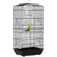 PawHut Bird Cage with Perches, Food Bowls, Swing, Parrot Cage for Budgie, Parake