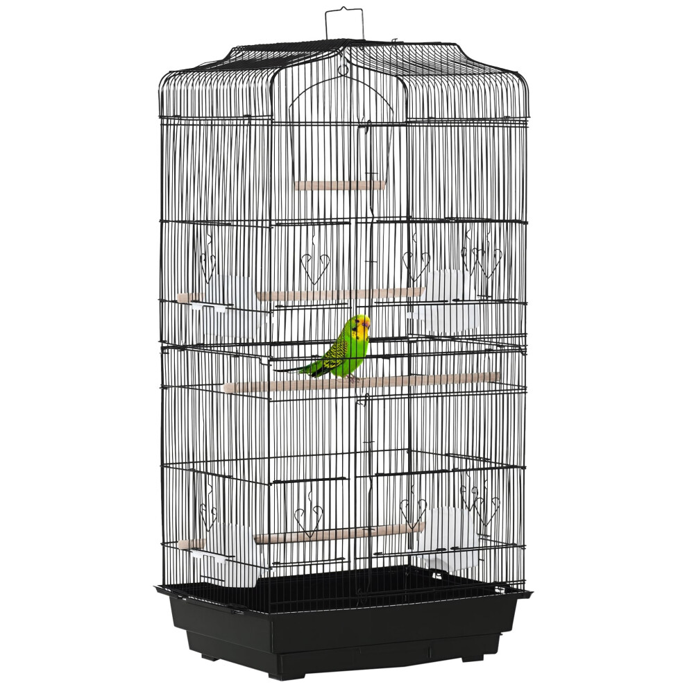 Pawhut Bird Cage With Perches, Food Bowls, Swing, Parrot Cage For Budgie, Parake