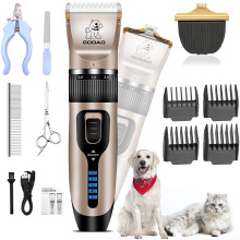 Gooad Dog Clippers Grooming Kit and Paw Trimmer,Cordless,Low Noise, Electric Qui