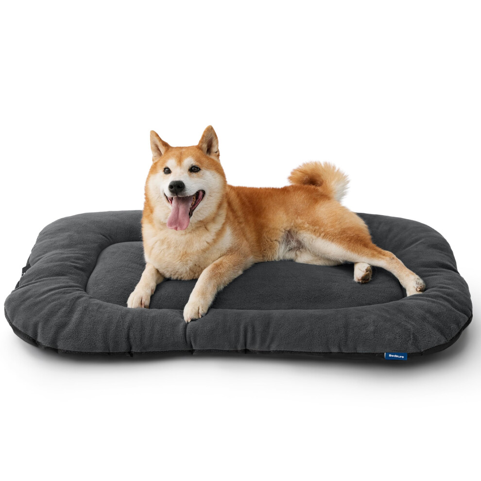 Bedsure Washable Dog Mat Large - Non Slip Bottom Crate Bed - Comfortable Fleece Dogs Mattress For Kennel, Soft Large Dog Bed For Pets Indoor