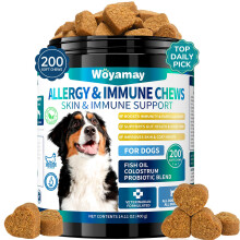 Woyamay Allergy Support Chews for Dog Itchy Skin, Dog Anti-itch Chews for Itchy Paws, Eyes, Ears, Skin & Itching, Licking, Scratching with S