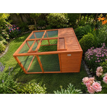 Bunny Business Rabbit and Guinea Pig Run, Partly Sheltered from the elements, Fo