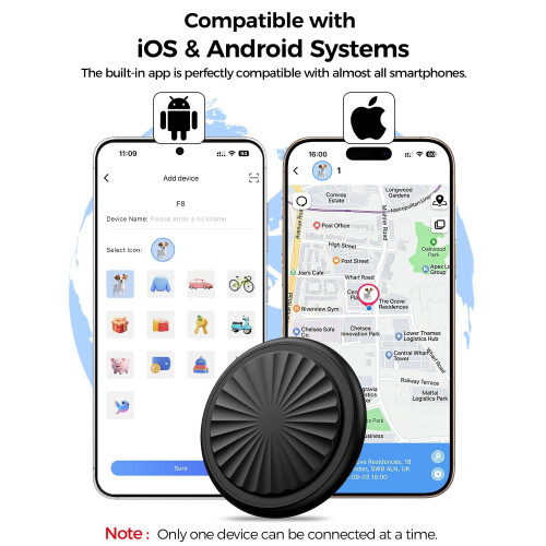 Cat Tracker Collar, Dog Tracker Compatible with iOS and Android, No Subscription Required, IP67 Waterproof, Real Time Pet GPS Tracker 1
