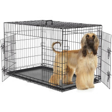 Dog Crate, large Medium Dog Cage with 2 Doors and Removal Tray Folding Metal Pet