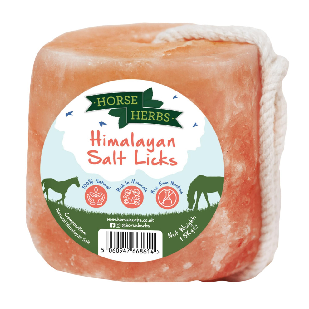 Photos - Bird Food Horse Herbs Himalayan Salt Lick 1.5kg | 100 Natural Equine Supplement, Digestion Support for Horses & Ponies, Ideal for Hydr