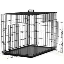 Nobleza Dog Cage Crate, 30in Folding Metal Medium Dog Cage with 2 Doors, Durable