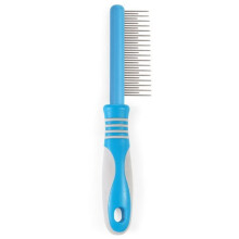 Ancol Ergo Moulting Dog Comb - Blue and Grey Grooming Tool for Dogs - Dual L Tee