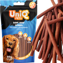 Hundegodbidder bløde oksekødspinde UniQ Pets 80g