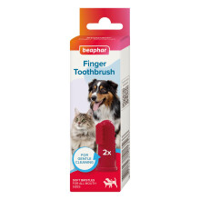 Beaphar - Finger Toothbrush - Dental Care for Cats & Dogs - Flexible, Silicone Finger Toothbrush with Soft Bristles - for Close, Accurate Cl