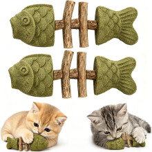 2026 New Creative Fish Bone Cat Chew Toy, 2 Catnip And Silvervine Chew, Fishbone Shaped Cat Toy, Durable Wooden Feline Tooth Care Tool
