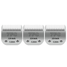 3-Pack 7FC Detachable Dog Grooming Clipper Blades – Silver Stainless Steel – Com