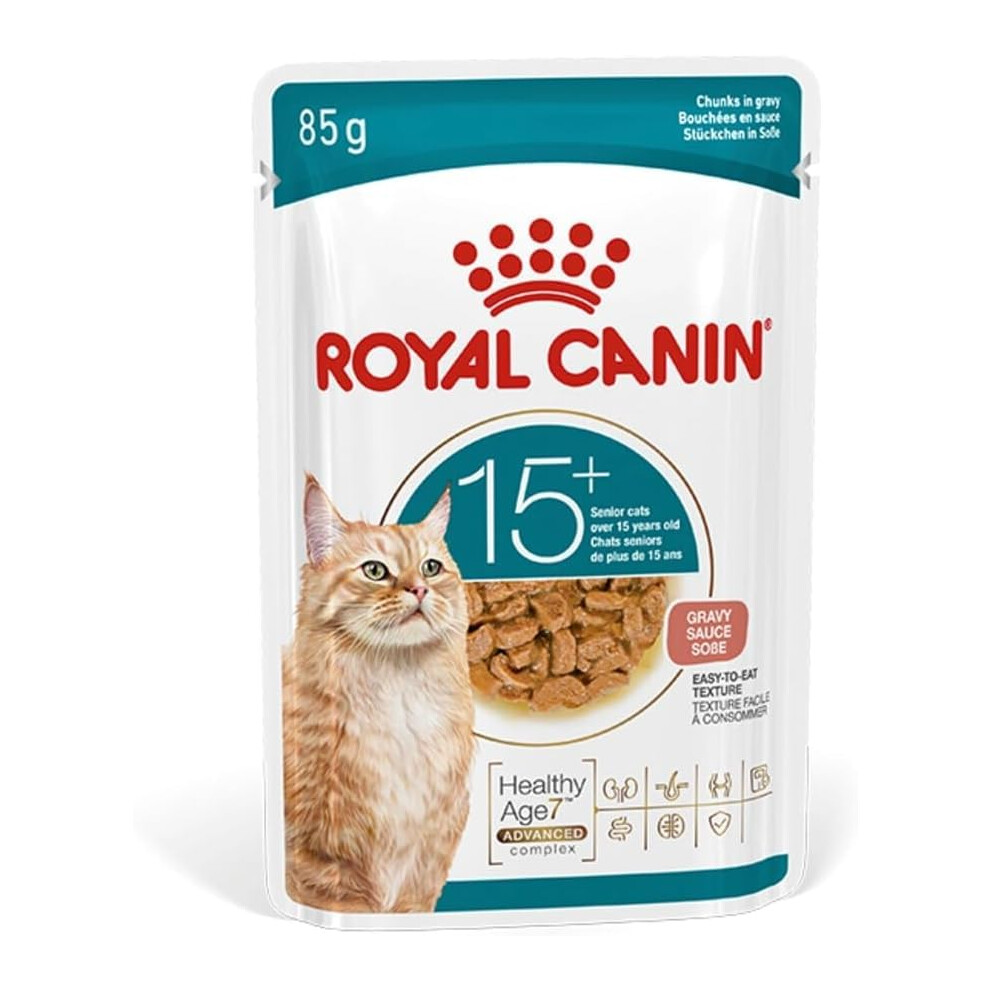 Royal Canin Retail Golden Royal Canin Ageing 15+ Wet Cat Food In Gravy 12X85g Pouches - 13140815 - Image 3