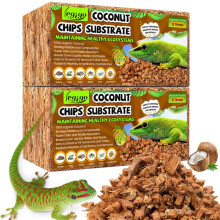 Legigo 4 Pack Coconut Chip Substrate for Reptiles, Natural Coco Husk Chip Reptil