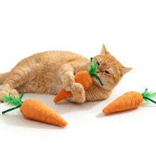 Ertzinla Catnip Toys for Cats 2 Pack - Carrot Plush Cat Toys with Natural Catnip