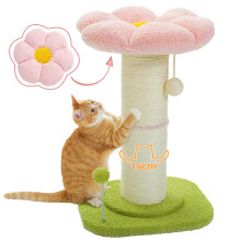 PAWZ Road Flower Cat Scratching Post, Tall Cat Scratcher for Indoor Cats