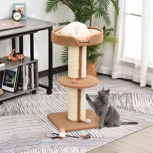 PawHut PawHut 91cm Cat Tower Scratching Posts Cat Tree for Indoor Cats Kitten Activity 1