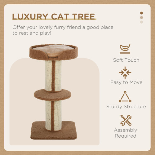 PawHut PawHut 91cm Cat Tower Scratching Posts Cat Tree for Indoor Cats Kitten Activity 2
