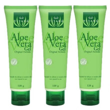 3 tubos de Aloe Vera 99,5 % puro, gel 120 ml Cuidado de la piel hidratante para quemaduras, eczema, picaduras, apto para todo tipo de piel.