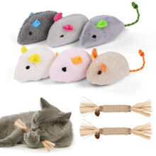 vsshe Cat Chew Sticks Toys, 2pcs Natural Catnip Sticks & 6pcs Interactive Cat Mo