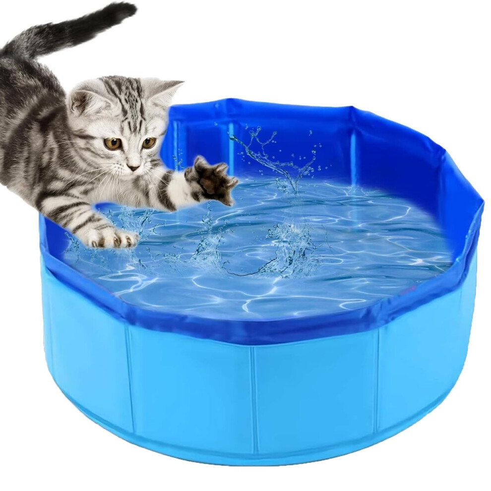 Sikweny Dog Paddling Pool, Foldable Portable Dog Bath Tub Easy To Store & Clean Bath Tub Leakproof Design Pet Pool Durable Taffeta Composite Fabric