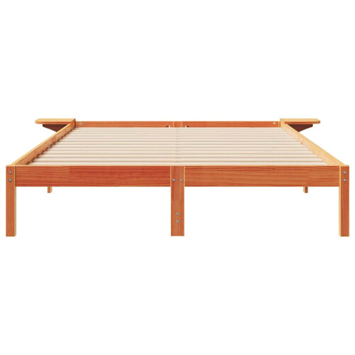 VidaXL vidaXL Bed Frame with Side Tables Wax Brown 140 x 210 cm 2