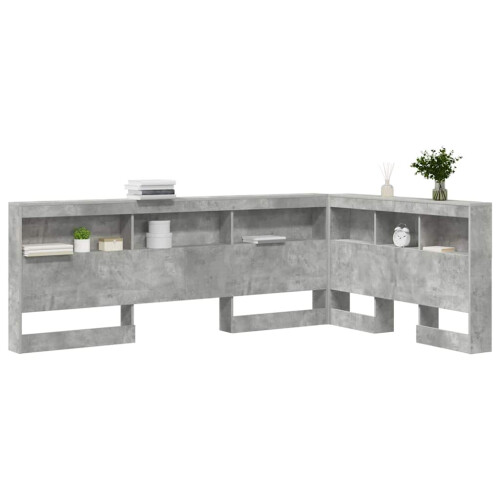 VidaXL vidaXL Storage Headboard Concrete Grey 120 cm Engineered Wood 2