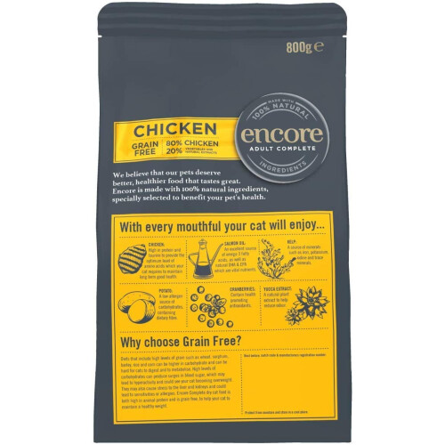 Encore Encore Chicken Dry Complete Cat Food, 800g 2