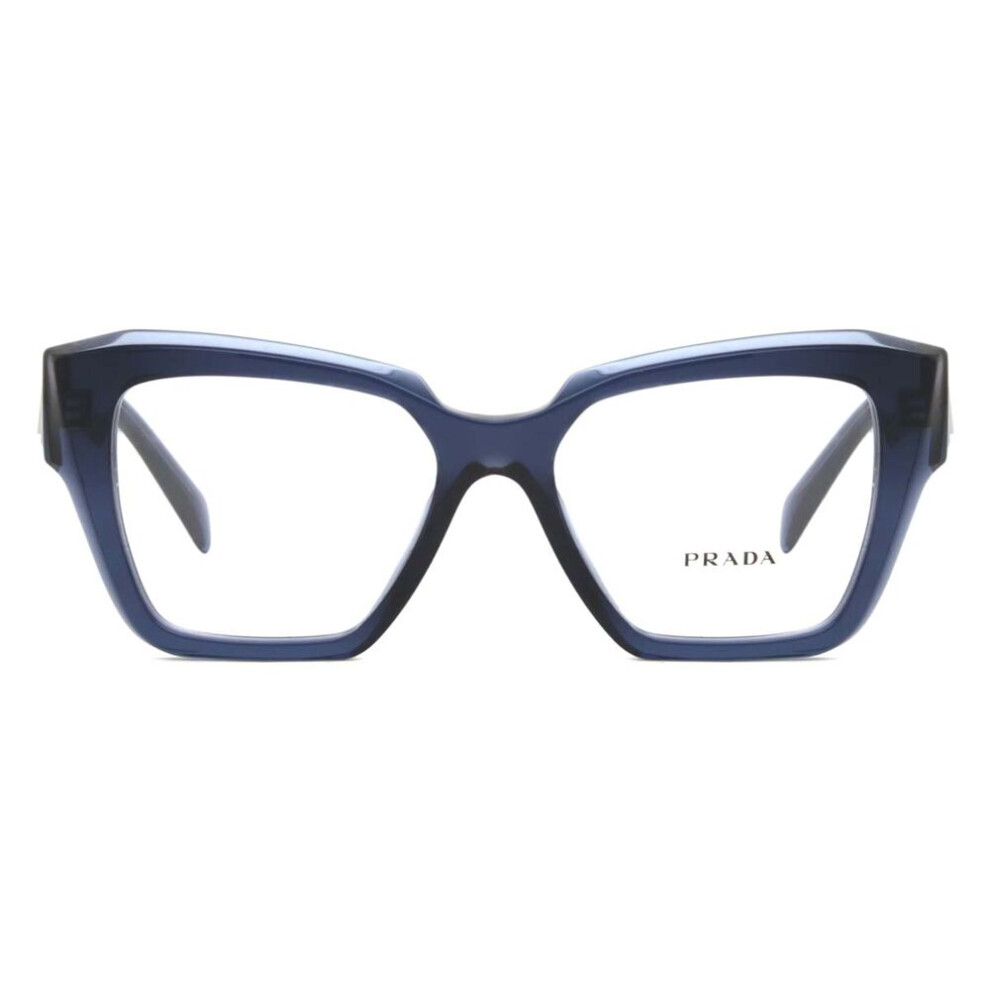 Prada Women's Blue Pr 09Zv 08Q1o1 Woman Optical Frames Acetate Transparent Squared Normal - Image 2