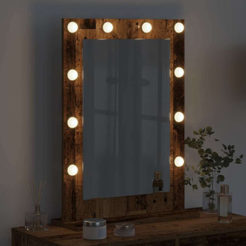 VidaXL vidaXL Vanity Mirror Rectangular Smoked Oak 70 x 50 x 18 cm 2