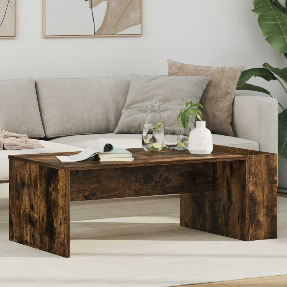 Vidaxl Coffee Table Smoked Oak 95 X 50 X 34 Cm Engineered Wood