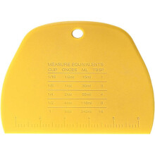 Benkskrape med enkel oppbevaring, allsidig deigskjærer for å skjære deig, pizza, bakverk, kaker (gul, 15,5 cm x 11,5 cm)