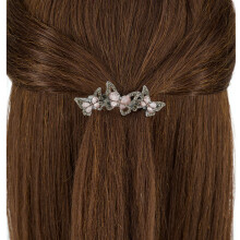 Pince à cheveux brillante avec mécanisme facile à utiliser, barrette papillon vintage pour femme, élégante épingle à cheveux en alliage ornée