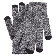 Guantes táctiles para clima frío, guantes con forro térmico compatibles con smartphones y palma de gel antideslizante, guantes de punto cálidos
