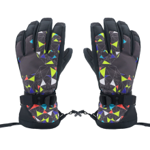 Guantes de esquí para niños, guantes de tela cálidos y transpirables con ajuste regulable, manoplas de invierno impermeables con aislamiento