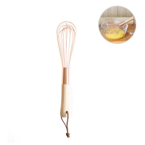 Kitchen Companion, Οικολογικό Χειροκίνητο Χτυπητήρι Αυγών, Ροζ Χρυσό Φινίρισμα, Ξύλινη 2