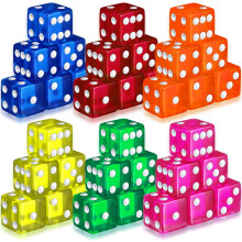 Collectie casino dobbelstenen in levendige kleuren, duurzaam vakmanschap voor craps tafelspellen en bordspellen, slank doorschijnend ontwerp,