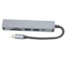 USB Type-C hub met HDMI, SD-kaartlezer en 100W PD-laden. Multifunctioneel dockingstation met 6 poorten voor een veilige en betrouwbare verbinding en
