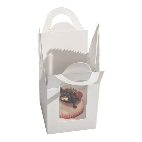 Οικολογικά κουτιά για cupcakes από χαρτί Kraft μεμονωμένα, δημιουργικό κουτί 2