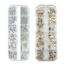 Cristaux pour ongles de formes variées à dos plat, effet éblouissant et charmant, gemmes en verre pour loisirs créatifs offrant une brillance et