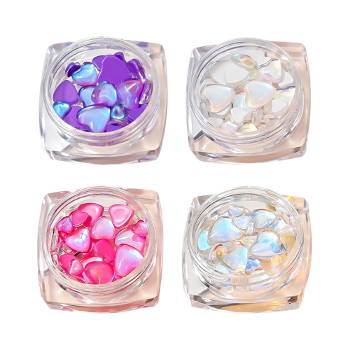 Διαφανή διακοσμητικά Aurora Heart Charms για διακοσμητικά νυχιών, ασφαλή περιβαλλοντικά