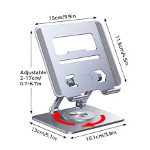 shyuyusa 360º Aluminum Alloy Desktop Rotary Stand, Height Adjustable Laptop Stand 10-17 Inch, Portable Holder Compatible with MacBook, All Laptops